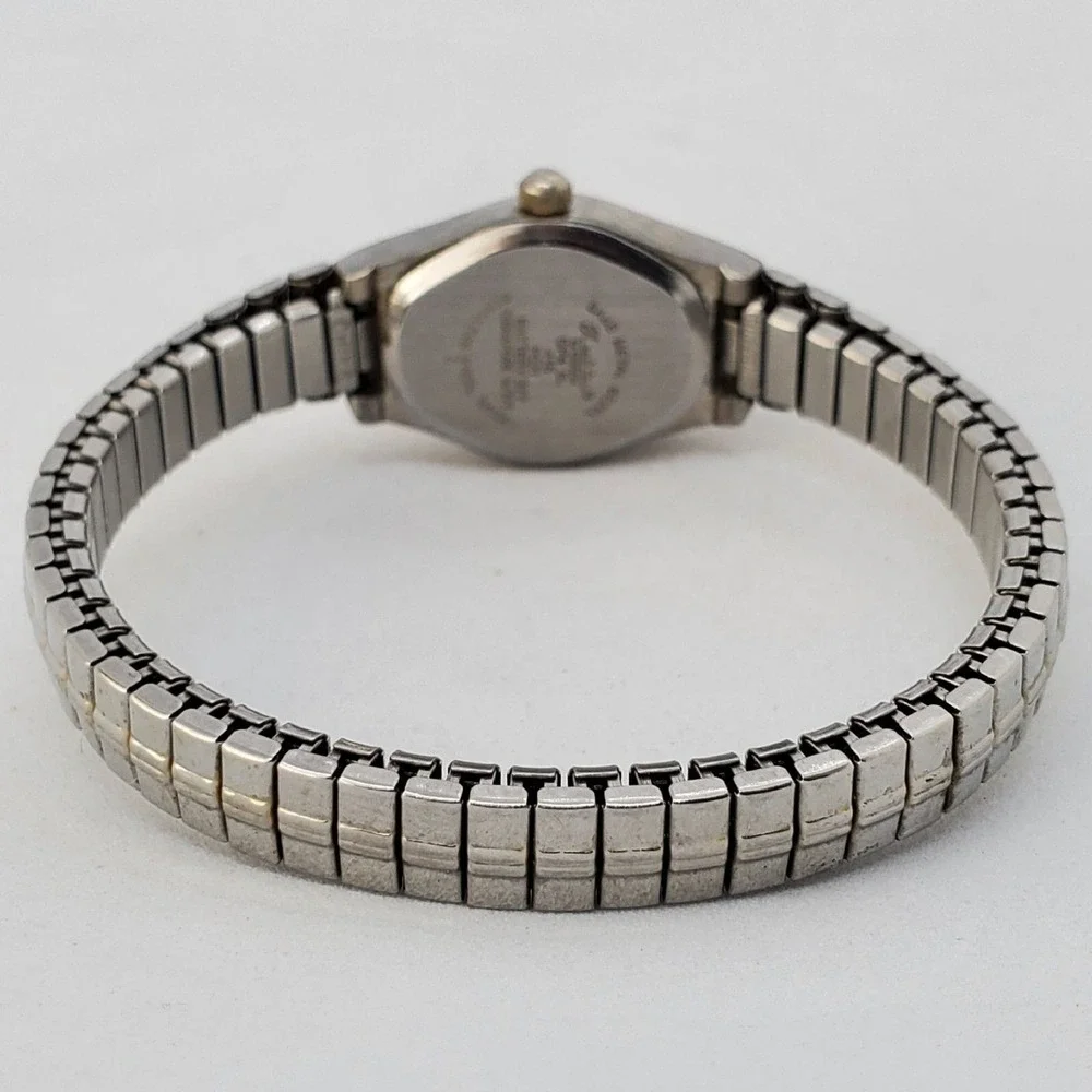 Precision Gruen Women's Watch Silver Gold Dual Tone Stretch‎ Band 6
